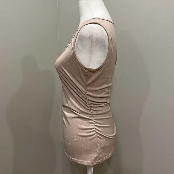 Boston Proper Beige Sparkling Sleeveless Tank Top Size XS - Picture 5 of 8